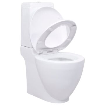 Vidaxl Ceramic Toilet Back Water Flow White