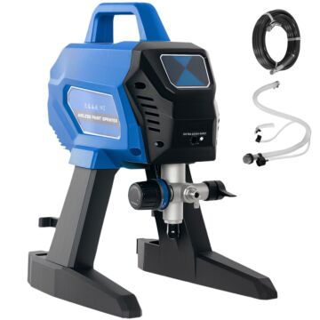 Homcom Airless Paint Sprayer, Thinning-free, Electric﻿ Fence Paint Sprayer For Exterior And Interior Diy Painting Projects, Wall Spray Gun Machine, Household Use, 1.5l/min, 200bar, 7.5m Hose Dark Blue