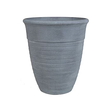 Plant Pot Planter Solid Grey Stone Mixture Polyresin Square Ø 43 Cm All-weather Beliani