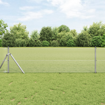 Vidaxl Welded Wire Fence With 13 Posts 0.5x100 M Galvanised Steel
