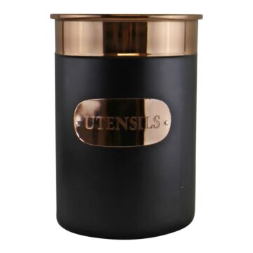 Black & Copper Utensil Pot