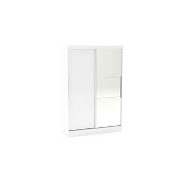 Lynx 2 Door Sliding Wardrobe With Mirror White