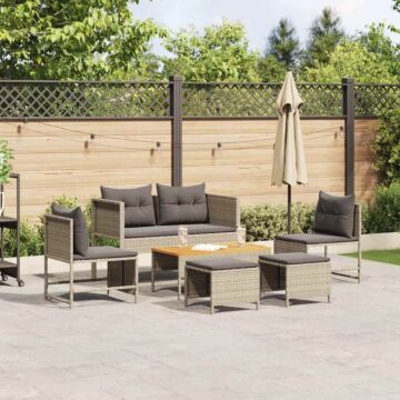 Vidaxl Outdoor Sofa Set Light Grey And Dark Grey