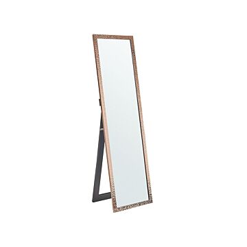 Standing Mirror Copper Glass Synthetic Material 40 X 140 Cm With Stand Modern Design Decorative Frame Beliani