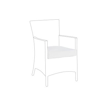Set Of 8 Seat Cushion Covers White Fabric Garden Chair Pillow Case 47 X 47 X 10 Cm Beliani
