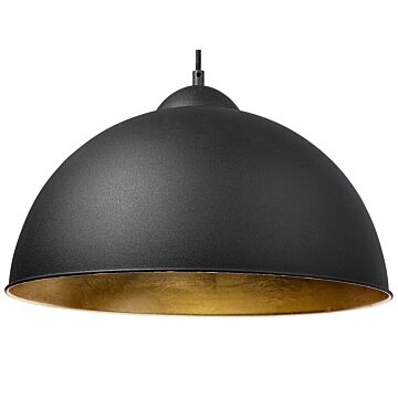 1-light Pendant Lamp Black Half Globe Metal Industrial Modern Beliani