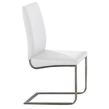 Maxwell Pu Chairs Stainless Steel & White