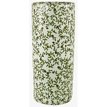 Umbrella Stand, Vintage Green & White Floral Design