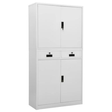 Vidaxl Office Cabinet Light Grey 90x40x180 Cm Steel