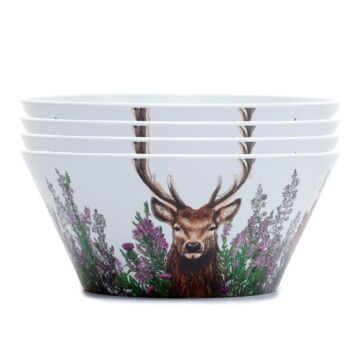 Recycled Rpet Set Of 4 Picnic Bowls - Wild Stag