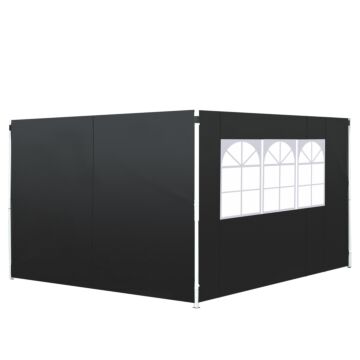 Outsunny 3m Gazebo Exchangeable Side Panels Wall-black