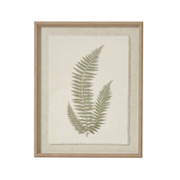 Fern Art On Texture-torn Paper With Beaded Frame