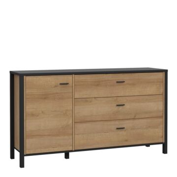 High Rock Sideboard In Matt Black/riviera Oak