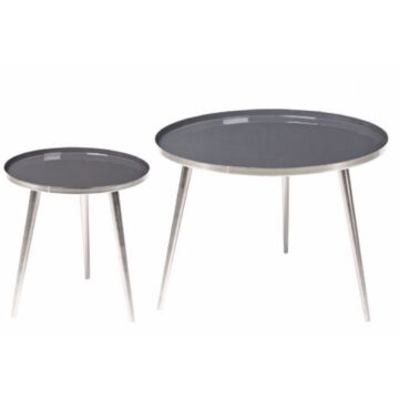 56/37cm Grey/silver Nest Of Tables