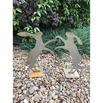Fenland Hares With Base X2 Bare Metal/ready To Rust