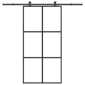 Vidaxl Sliding Door With Hardware Set 102x205 Cm Esg Glass&aluminium