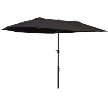 Outsunny 4.6m Double-sided Patio Parasol Sun Umbrella-black