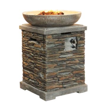 Premium Slate Effect Gas Fire Pit And Fire Bowl