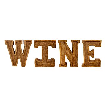 Hand Carved Wooden Embossed Letters Wine