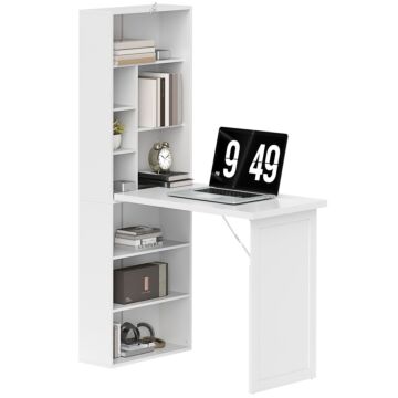 Homcom Three-part Work Desk, With Storage And Chalkboard - White