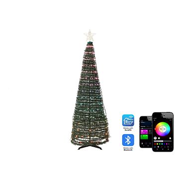 Led Christmas Tree Green App-controlled Colour Changing 160 Cm With Timer And Switch Christmas Decoration Living Room Beliani