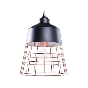 1-light Pendant Ceiling Lamp Black Industrial Beliani