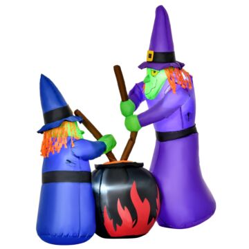 Homcom Next Day Delivery 1.8h M Inflatable Witches Decoration, Polyester