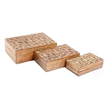 Bamboo Carved Boxes Set Of Three