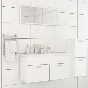 Vidaxl Bathroom Furniture Set White Engineered Wood