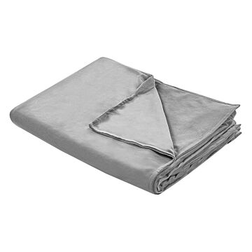 Weighted Blanket Cover Grey Polyester Fabric 100 X 150 Cm Solid Pattern Modern Design Bedroom Textile Beliani