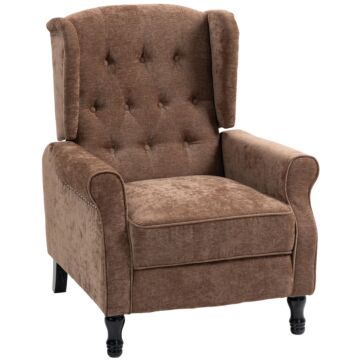 Homcom 150° Reclining Vintage Armchair, With Footrest - Brown