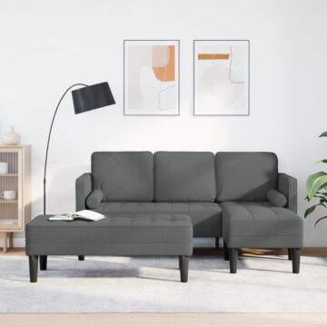 Vidaxl 2 Piece Sofa Set With Cushions Dark Grey Fabric