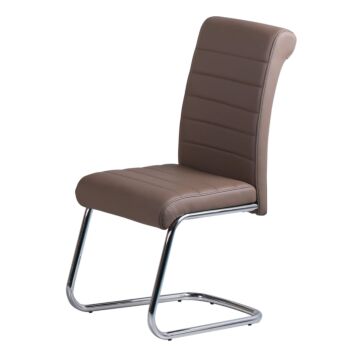 Astra Pu Chairs Chrome & Brown (2s)