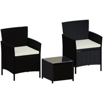 Garden Vida Bali 2 Seater Square Table, Black