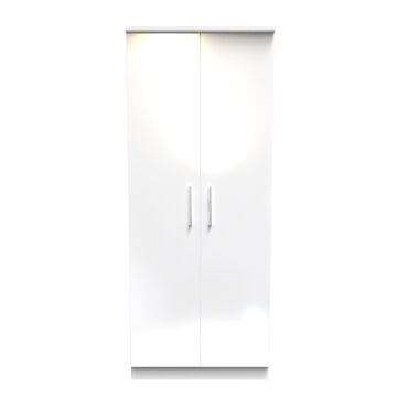 Contrast Double Mirror Wardrobe In White