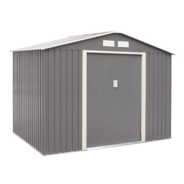 Trentvale 8 X 6 Metal Apex Shed - Light Grey