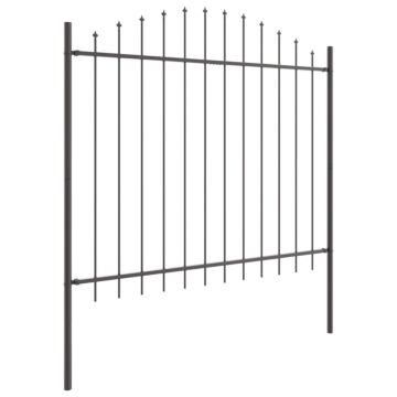 Vidaxl Garden Fence With Hoop Top Grey 10.2x1.5 M Steel