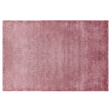 Area Rug Pink Viscose 140 X 200 Cm Tufted Low Pile Modern Beliani