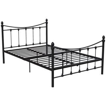 Vida Designs Paris Small Double Metal Bed, Black