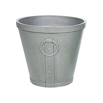 Plant Pot Grey Fibre Clay 41⌀ 37 Cm Outdoor Indoor All Weather Beliani