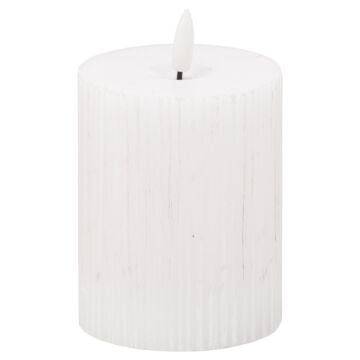 Luxe Collection Natural Glow 3x4 Textured Ribbed Led Candle