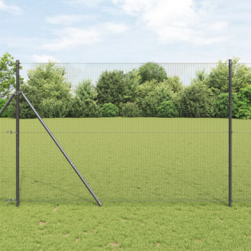 Vidaxl Welded Wire Fence With 13 Posts Grey 1.4x50 M Steel