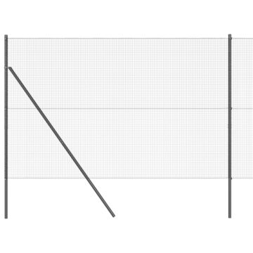 Vidaxl Welded Wire Fence With 13 Posts Grey 1.4x50 M Steel