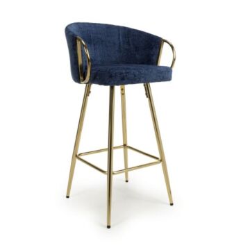 Volero Textured Effect Blue Bar Stool