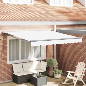 Vidaxl Retractable Awning Manual White 300x250 Cm