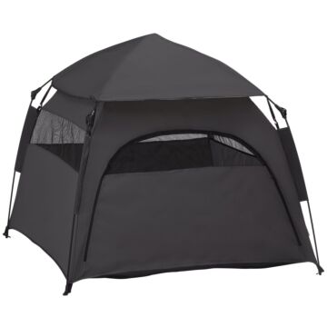 Pawhut Foldable Dog Cat Tent With Waterproof Oxford, Carry Bag For Extra Large Dog, Charcoal Grey