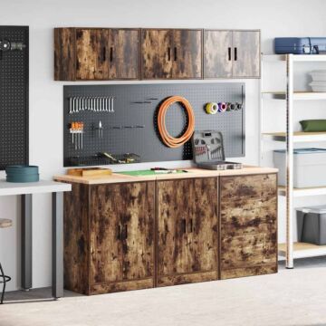 Vidaxl Garage Cabinets 6 Pcs Smoked Oak Engineered Wood