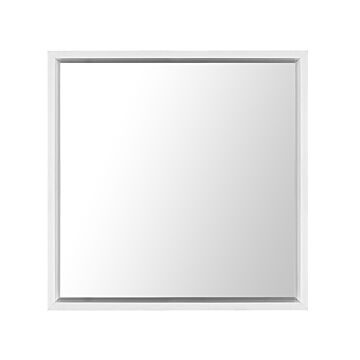 Wall Mirror White Synthetic Frame 50 X 50 Cm Square Wall Hanging Beliani