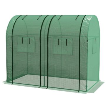 Outsunny Tomato Greenhouse, Garden Growhouse With 2 Roll-up Doors And 4 Mesh Windows, Portable Indoor Outdoor Green House, 185 X 94 X 150cm, Green