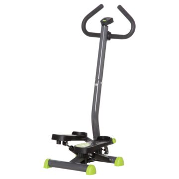 Homcom Adjustable Stepper Aerobic Ab Exercise Fitness Workout Machine With Lcd Screen & Handlebars, Grey